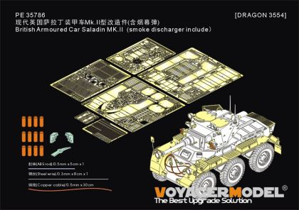 1:35 British Armoured Car Saladin MK.II - Upgrade Set / Smoke Discharger Include (for Dragon 3554 Kit)