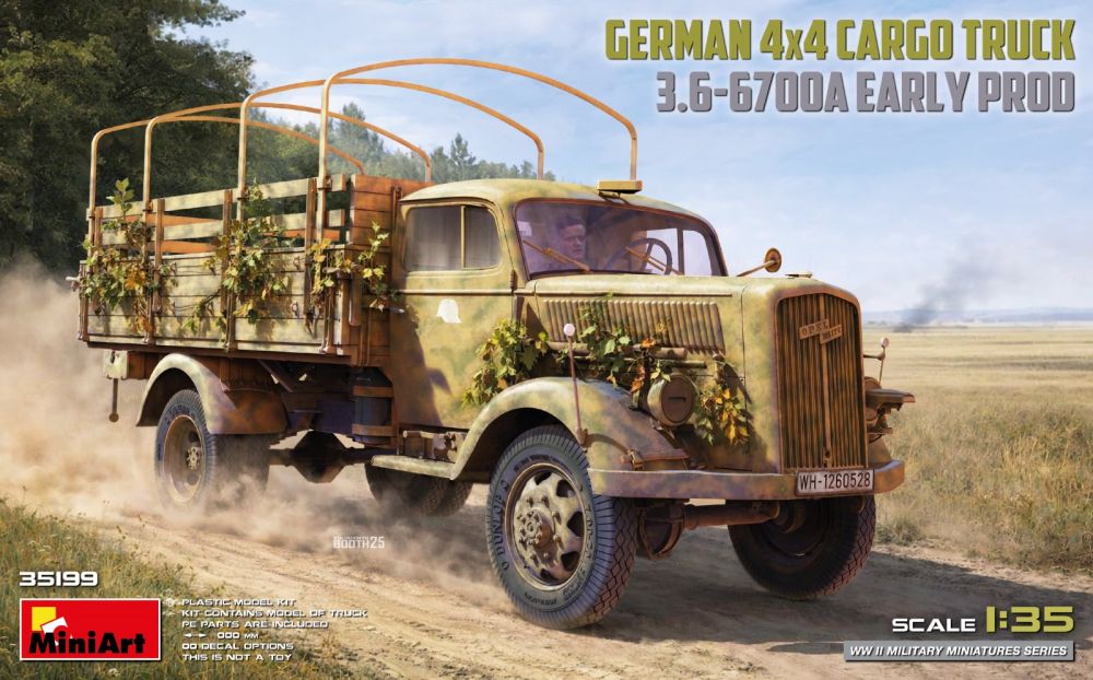 1:35 GERMAN 3T 4×4 CARGO TRUCK 3.6-6700A EARLY PROD