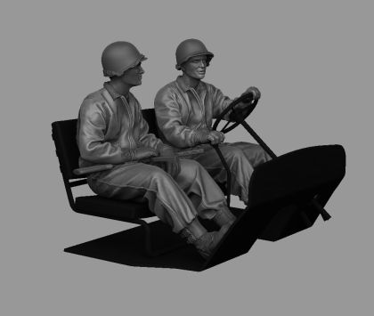 1:35 ETO Willys Jeep Crew (2 Figures)