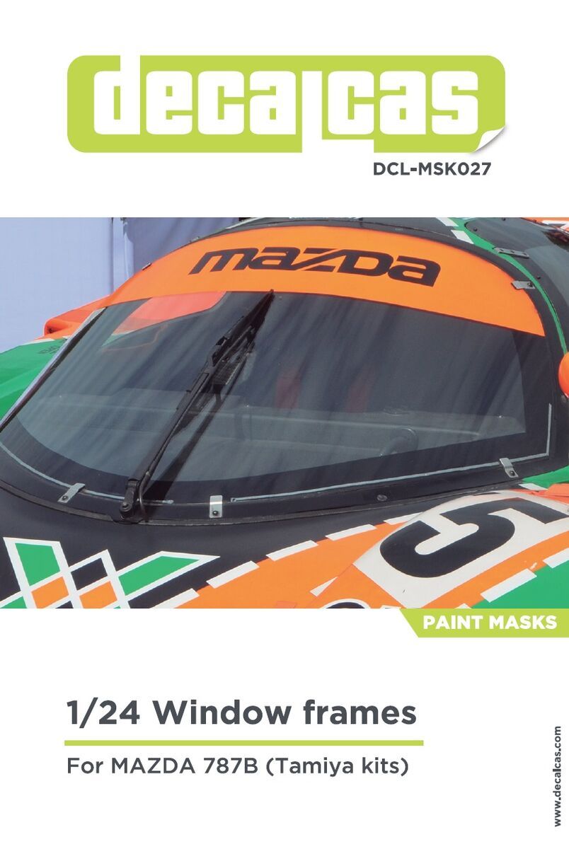1:24 Mazda 787B - Window Frame Pre-Cut Paint Masks (for Tamiya Kits)