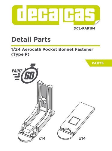 1:24 Aerocath Pocket Bonnet Fastener 3D-Printed (Type P / 14 + 14 pcs)
