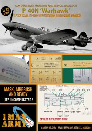 1:32 P-40 N Warhawk - Airbrush Masks Set (for Trumpeter Kits)