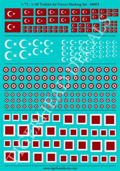 1:48 Turkish Air Forces National Insignia Marking Set
