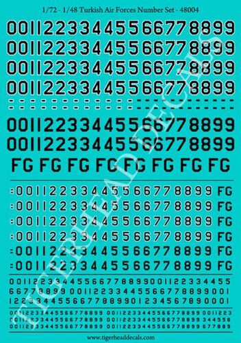 1:48 Turkish Air Forces Number Set