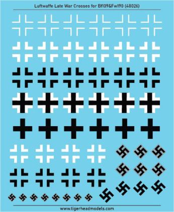 1:48 Luftwaffe Late War Cross set for Bf-109 and Fw-190