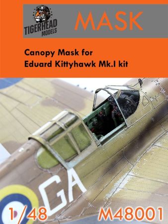 1:48 P-40E Canopy Mask for Eduard (Yellow kabuki tape)