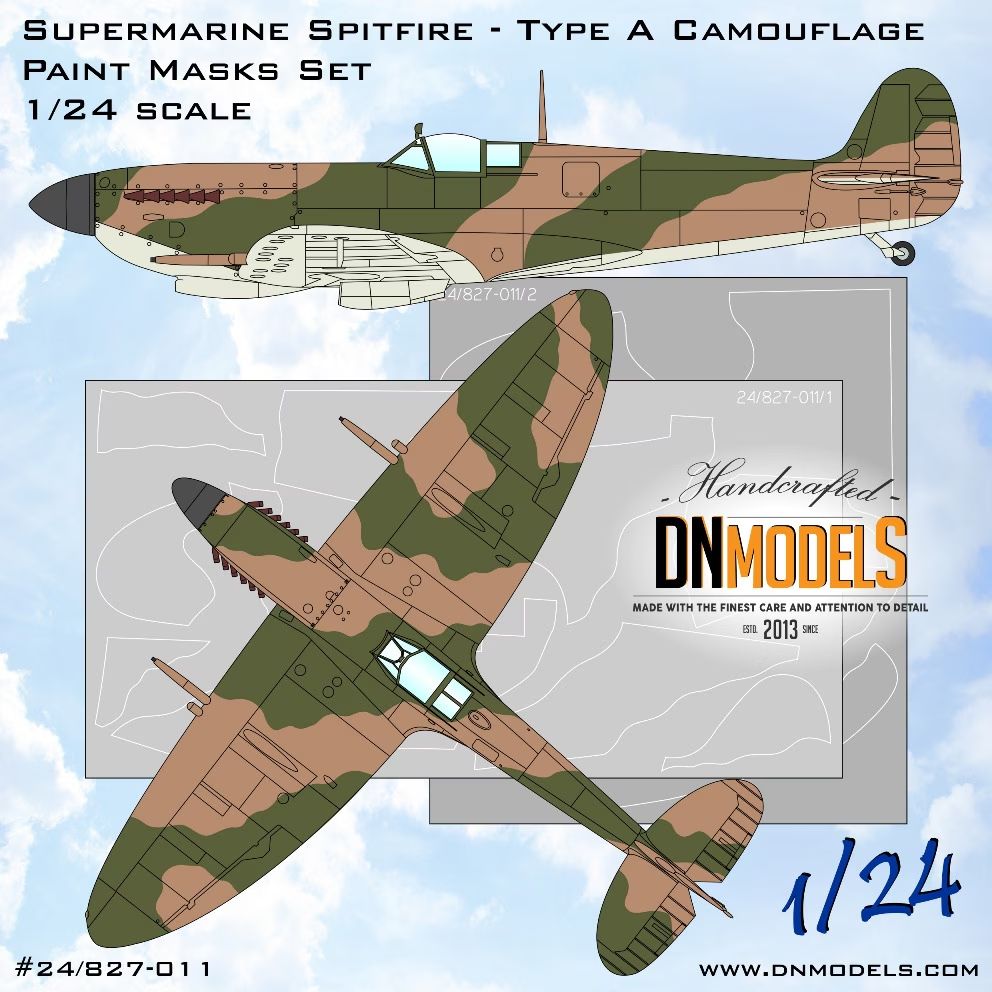 1:24 Supermarine Spitfire - Camouflage Type A Paint Masks Set