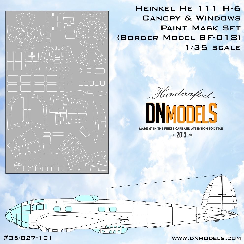 1:35 Heinkel He 111 H-6 Canopy & Windows Paint Mask set