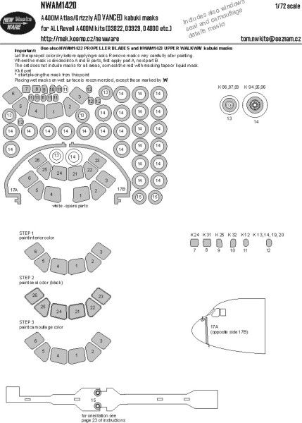1:72 A400M Atlas/Grizzly ADVANCED kabuki masks