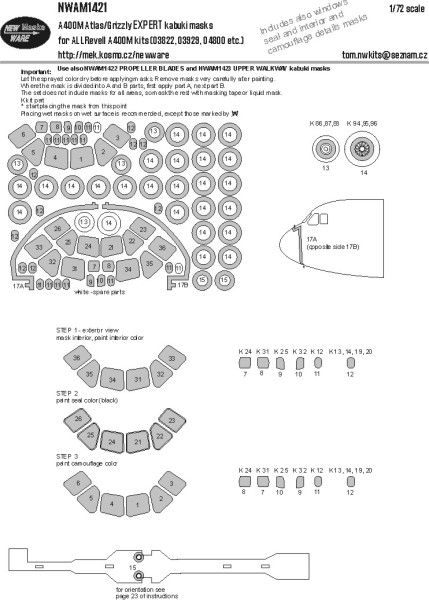 1:72 A400M Atlas/Grizzly EXPERT kabuki masks