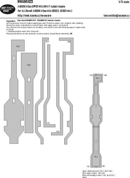 1:72 A400M Atlas UPPER WALKWAY kabuki masks