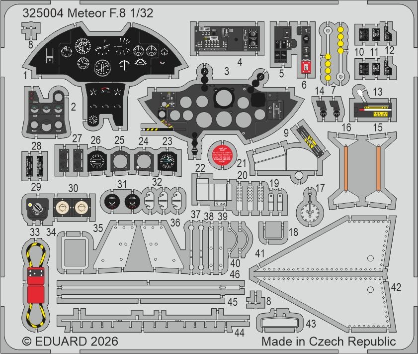 1:32 Gloster Meteor F.8 - PE Parts (for Revell Kits)