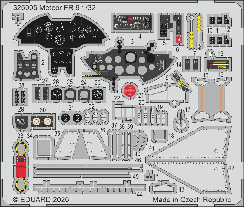 1:32 Gloster Meteor FR.9 - PE Parts (for Revell Kits)