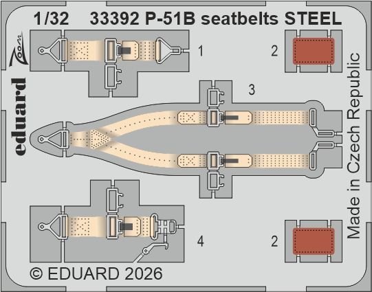 1:32 P-51 B - Set Steel Seatbelts (for Eduard Kits)