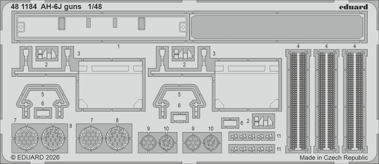 1:48 Hughes AH-6J - PE Guns Set (for ICM Kits)