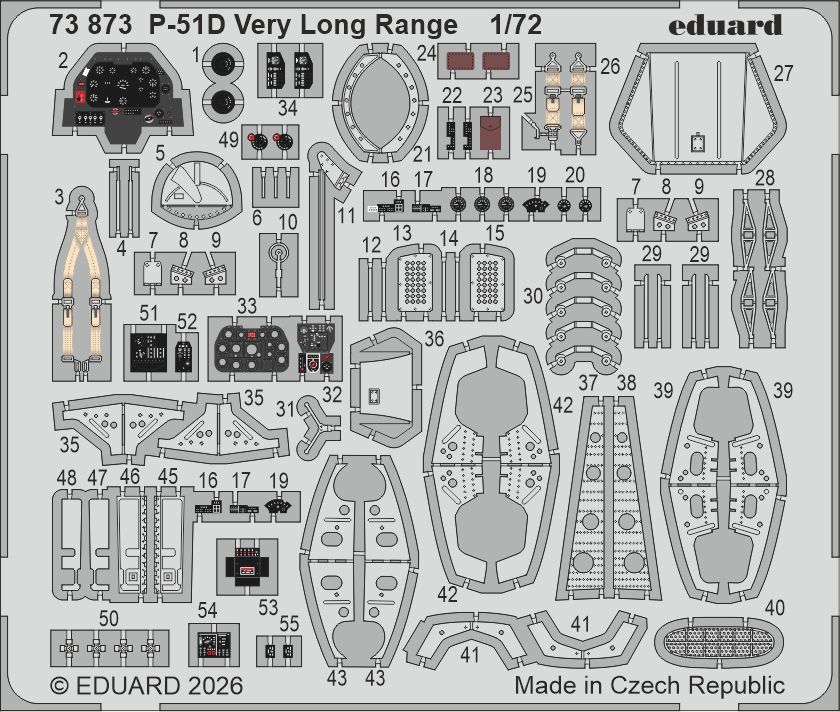 1:72 P-51 D Very Long Range - PE Parts (for Arma Hobby Kits)