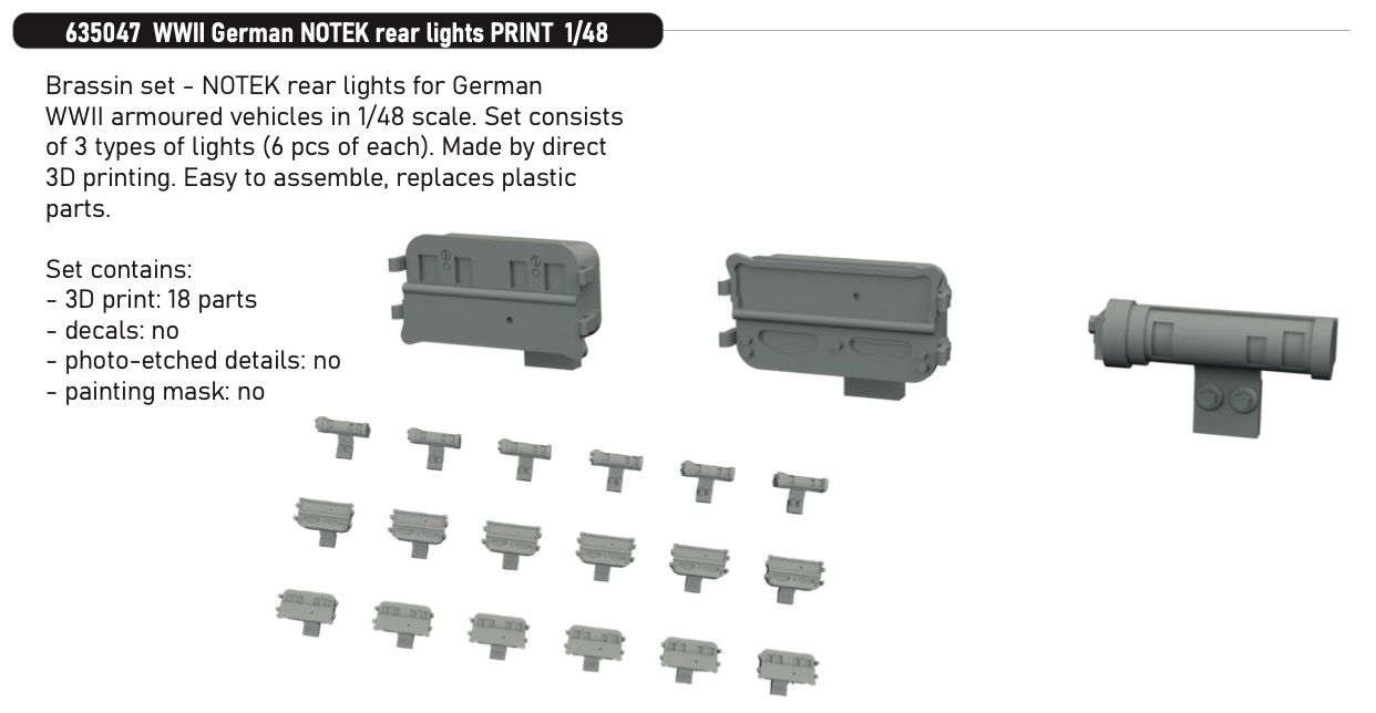 1:35 German WWII Notek Rear Lights
