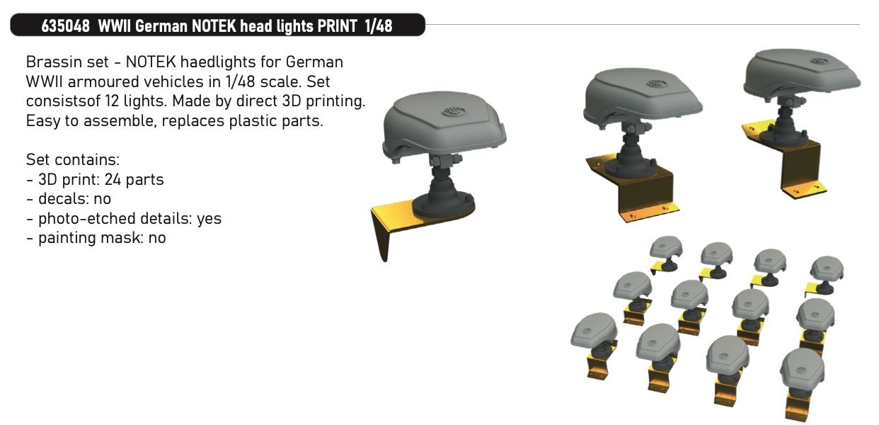1:35 German WWII Notek Head Lights