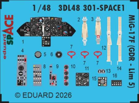 1:48 MiG-17 F (GDR - Lim 5) - Space Set (for Kinetic Kits)