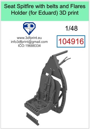 1:48 Seat for supermarine spitfire mk.IX with belts and flares holder