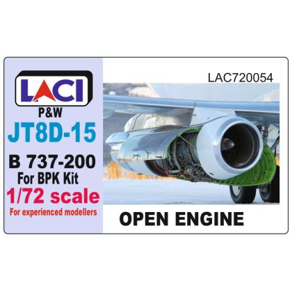 1:72 Boeing B737-200 - Pratt & Whitney JT8D Engine Open (for BPK Kits)