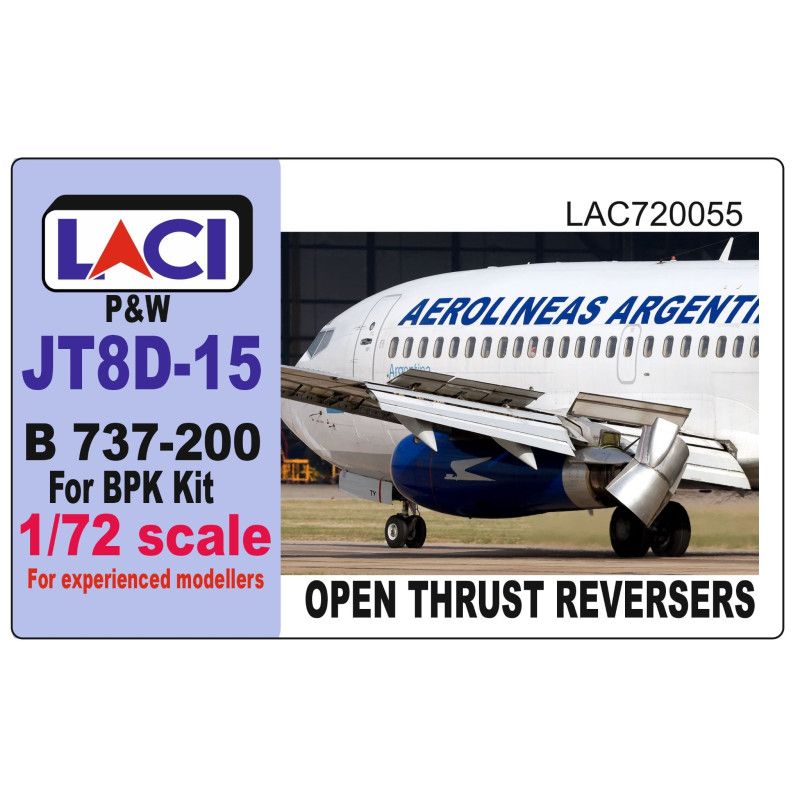 1:72 Boeing B737-200 - Pratt & Whitney JT8D Engine Open Thrust Reverses (for BPK Kits)