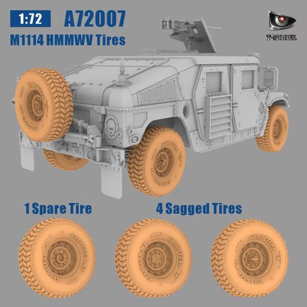 1:72 M1114 HMMWV Tires