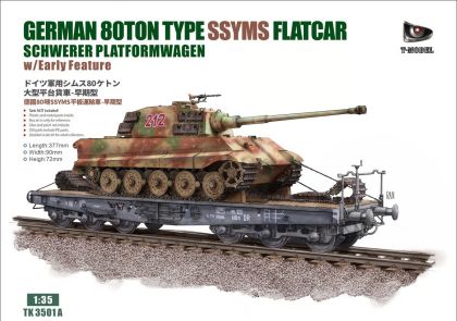 1:35 German 80T Type SSyms Flatcar Schwerer Platformwagen with Early Feature / Tank Not Included (Gold Version)