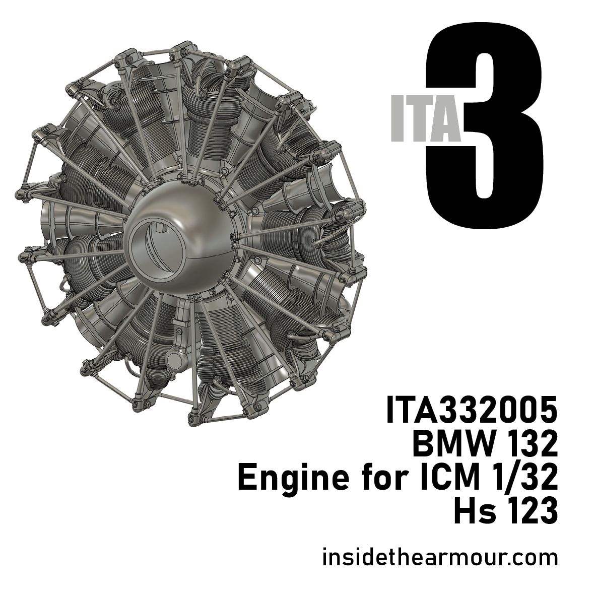 1:32 BMW 132 Engine for ICM Henschel Hs-123 A-1