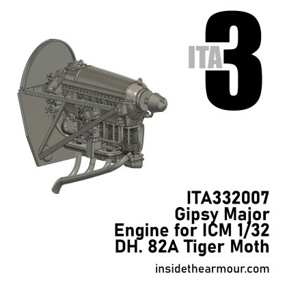 1:32 Gipsy Major Engine for ICM DH.82A Tiger Moth