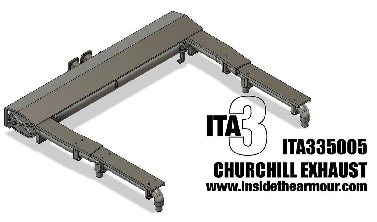 1:35 Churchill - 3D-Printed Exhausts (for AFV Club and Tamiya Kits)