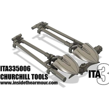 1:35 Churchill - 3D-Printed Deck Tools (for AFV Club and Tamiya Kits)