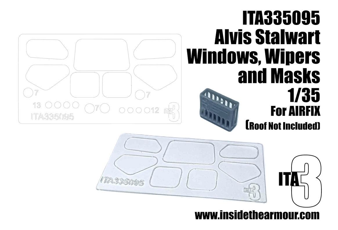 1:35 Alvis FV622 Stalwart - Replacement Windows and Wipers (for Airfix Kits)