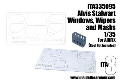 1:35 Alvis FV622 Stalwart - Replacement Windows and Wipers (for Airfix Kits)