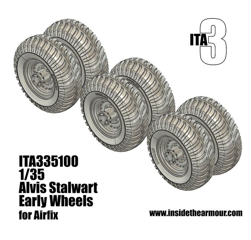 1:35 Alvis FV622 Stalwart - Early Wheels (3D-Printed / for Airfix Kits)