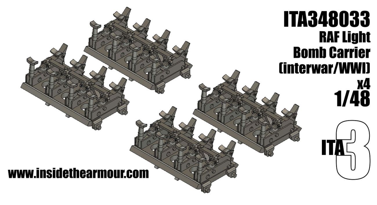 1:48 RAF Light Bomb Carrier - Interwar and WW2 (3D-Printed / 4 pcs)
