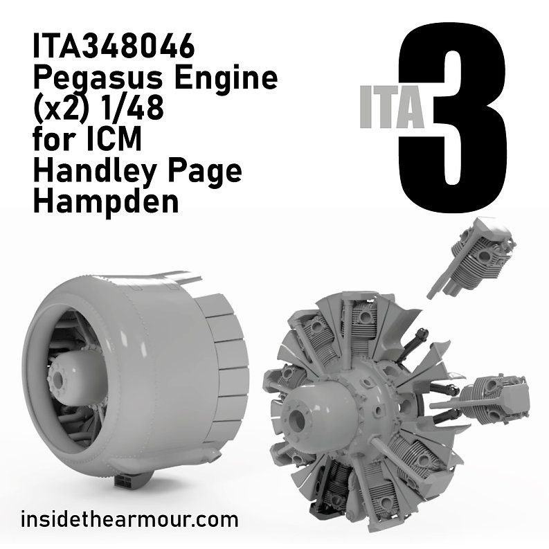 1:48 Handley Page Hampden - Bristol Pegasus Engines (2 pcs / for ICM Kits)