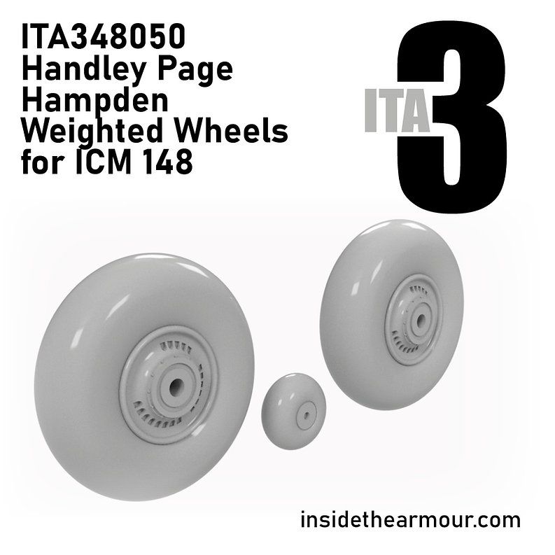 1:48 Handley Page Hampden - Weighted Wheels (for ICM Kits)