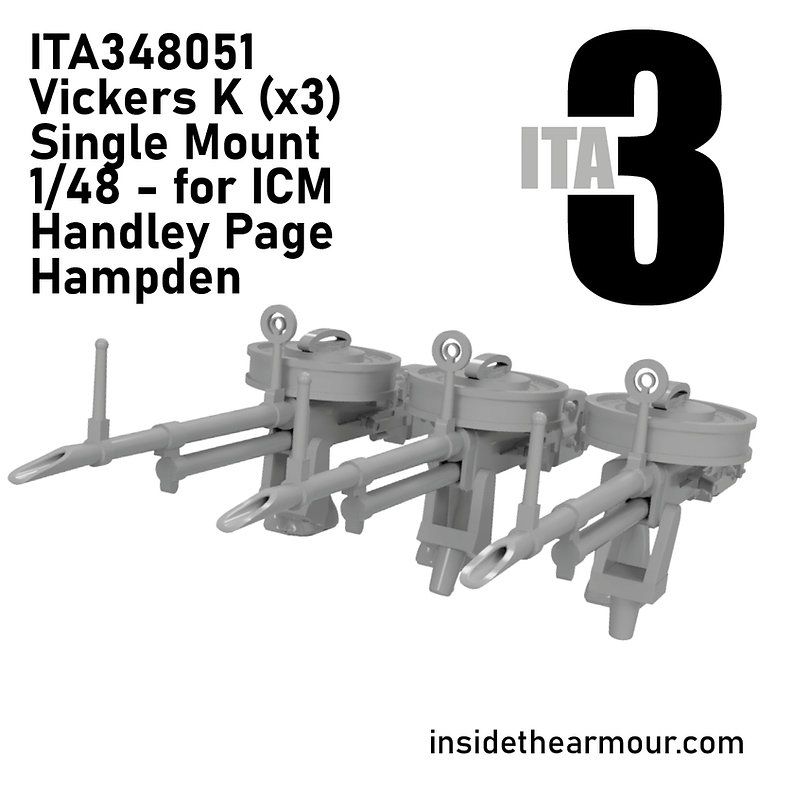 1:48 Handley Page Hampden - Vickers K with Mounts (3 pcs / for ICM Kits)