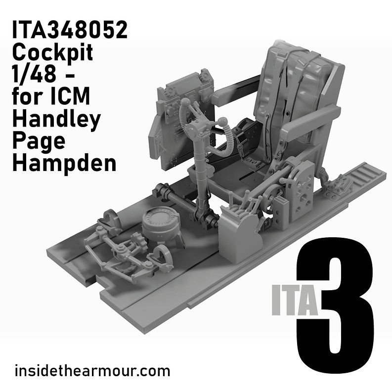 1:48 Handley Page Hampden - Cockpit Upgrade with Seat (for ICM Kits)
