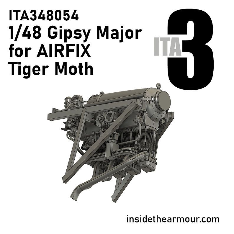 1:48 de Havilland Tiger Moth - Gipsy Major Engine (for Airfix Kits)