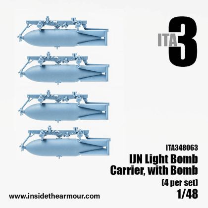 1:48 D3A1 / D3A2 Vals and A6M Zero - IJN Light Bomb Racks with Attached Bombs (4 pcs / 3D-Printed)
