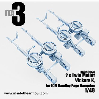 1:48 Handley Page Hampden - Twin Mount Vickers K (2 pcs / for ICM Kits)