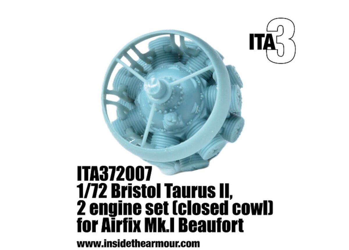1:72 Bristol Taurus II Engines - Closed Cowl Version Set of 2 Engines (for Airfix kits)