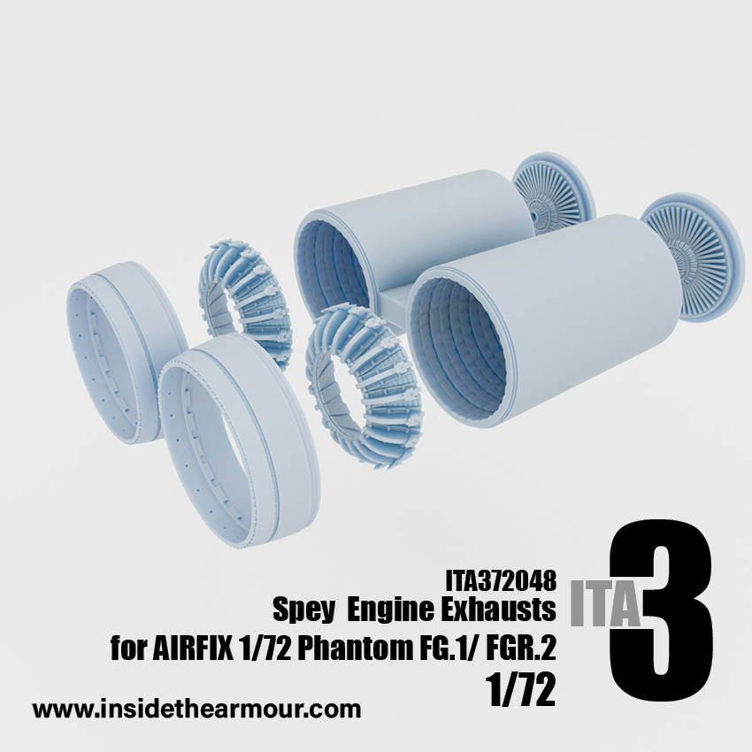 1:72 Phantom FG.1 / FGR.2 - Spey Engine Exhausts (for Airfix Kits)