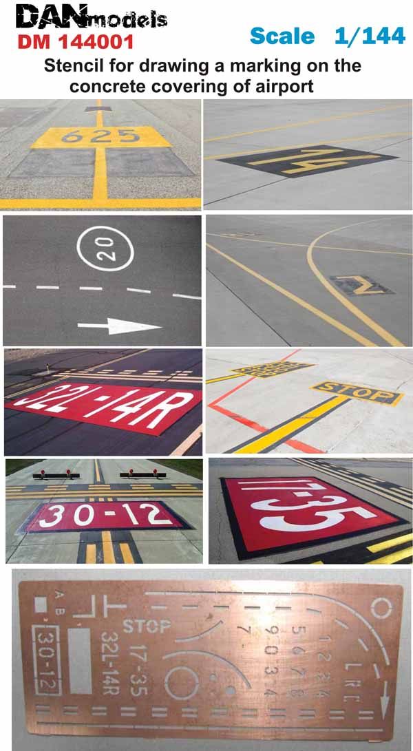 1:144 Stencil for drawing a marking on the concrete covering of airport