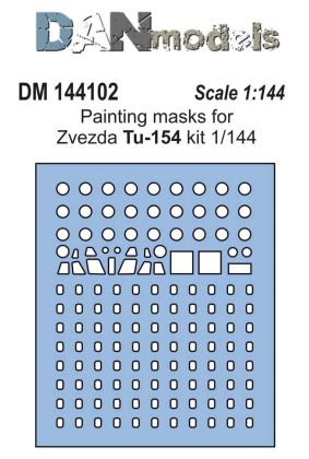 1:144 Painting masks for model Zvezda Tu-154 kit