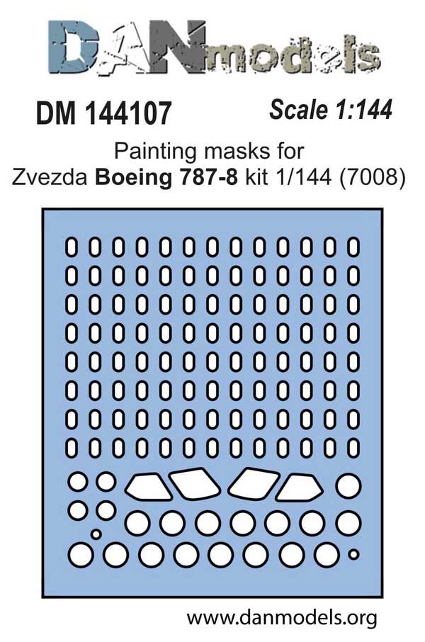 1:144 Painting masks for Boeing 787-8 (Zvezda 7008)