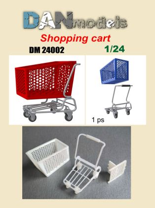 1:24 Shopping cart. Set of 1 pc. Resin. 3D printing