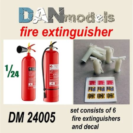 1:24 set of fire extinguishers in stock. 6 pcs. resin + decal